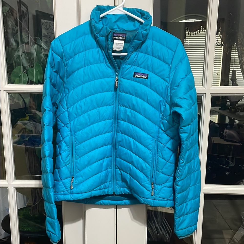 Patagonia Turquoise Quilted Jacket Size Small